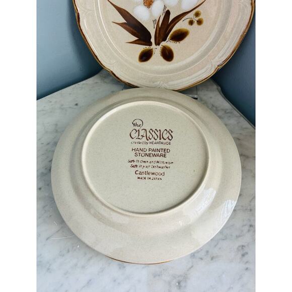 4 Vintage The Classics Hearthside Stoneware Castlewood 10.5” Dinner Plates Japan - Picture 8 of 10